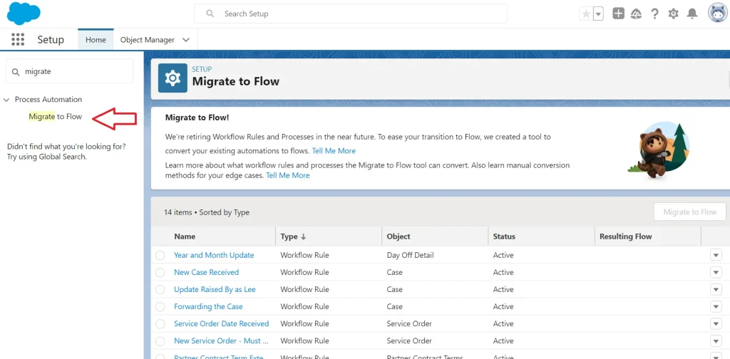 Migtate to Flow - workflow to Migration